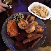 Cjhicken roast with Cauliflower cheese side at The Rainbow Skull in Maidstone