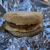 Vegan breakfast sandwich with Gouda! at Sweet and Savory Bakehouse in Standish