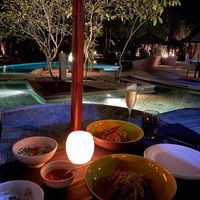 Lovely ambiance by the pool at Adam and Eve in Mahe