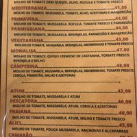 Cardápio  at Bare Volução Pizzeria in Canoa Quebrada