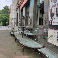 Outdoor seating at FedUp in Leipzig