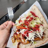 Pulled Peacock in flatbread at FedUp in Leipzig