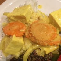 Yellow curry with tofu. The broth was a bit watery, but full of flavor. The tofu is soft, not crispy, but maybe you can ask for fried tofu?  at Luv'n Eat in Camarillo