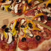 Build your own pizza, mushrooms, black olives, yellow capsicum at Gordon's New York Pizza & Craft Beer in Da Nang