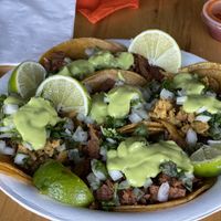 5 taco plate Soooo good at Tacos Veganos in Phoenix