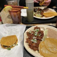 Birria Plate, Mulita (Asada), and Vchelada with Dos Equis 💚🍻  at Tacos Veganos in Phoenix