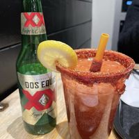 Tasty Vchelada with Dos Equis 🍻  at Tacos Veganos in Phoenix