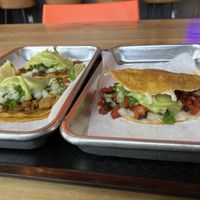 left: individual tacos, right: mulitas  at Tacos Veganos in Phoenix