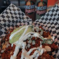 Loaded fries. Incredible  at Tacos Veganos in Phoenix