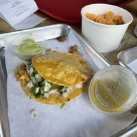 Mulita with guac on the side   at Tacos Veganos in Phoenix