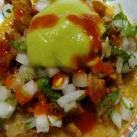 Queso taco con "pollo" at Tacos Veganos in Phoenix