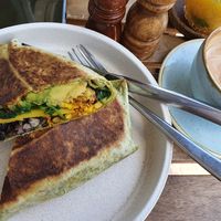 Vegan breakfast burrito at Swallow Coffee Traders in Rockdale