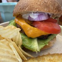 Vegan cheeseburger  at Swallow Coffee Traders in Rockdale