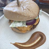 No beef burger   at Swallow Coffee Traders in Rockdale