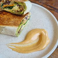 Break burrito, so good at Swallow Coffee Traders in Rockdale