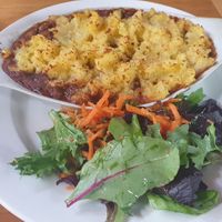 Vegan lentil pot pie at Wallace Hotel in Wallace