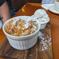 Apple crumble with coconut ice cream at Wallace Hotel in Wallace