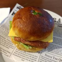 Ham cheese bagel at The Little Poet in Hobart