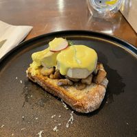 Vegan eggs benedict   at The Little Poet in Hobart
