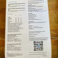 Menu  at The Little Poet in Hobart