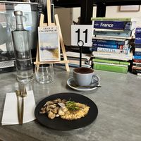 Vegan Sunny side egg and mushroom  at The Little Poet in Hobart