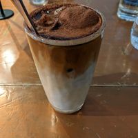 Iced coffee with vegan ice cream at The Little Poet in Hobart