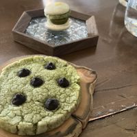 Matcha cookie and macaroon #Veganuary at The Little Poet in Hobart