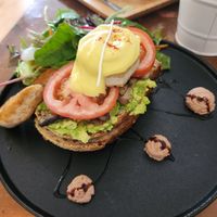 Big breakfast with tofu 'egg' at The Little Poet in Hobart