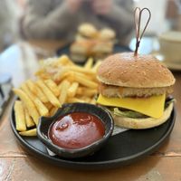 Kimchi fried chicken burger  at The Little Poet in Hobart