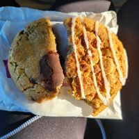 Chocolate chip filled with chocolate and cinnamon with a biscoff filling at Floozie Cookies in London