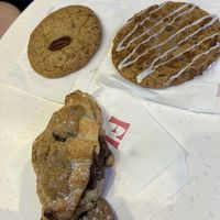 Pecan, cinnamon toast, and cookie crossiant  at Floozie Cookies in London