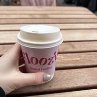 Beverage (flat white latte)  at Floozie Cookies in London