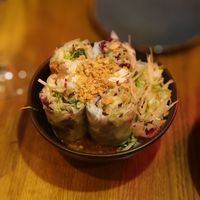 Summer rolls with peanut sauce at Ouai in Leipzig