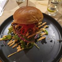 Barbecue tempeh burger at Om Burger in Bristol