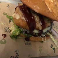 Double burger  at Om Burger in Bristol