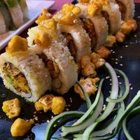 Sushi roll Kari Kari veganizado at Fujiyama Sushi Bar in A Coruna