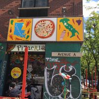 Outside of Two Boots. at Two Boots - East Village in New York City