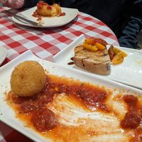 Arancini and bruschetta (vegan) at Cafe Avellino in Swampscott
