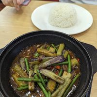 Eggplant hotplate at JC Vegetarian Restaurant in Phnom Penh