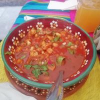 Pozole (foto tomada ya medio comido🙈) at Guanajuatito Restaurante in Guanajuato