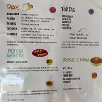 English Menu at Guanajuatito Restaurante in Guanajuato