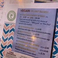Vegan menu (there were other vegan items outside this menu too) at Cabanas 1984 in Tenerife