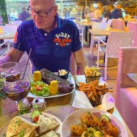 Ignore the top plate, it has meat on it   at Cabanas 1984 in Tenerife