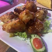 BBQ cauliflower wings- so delicious!! at Cabanas 1984 in Tenerife