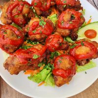 Cauliflower wings with spicy sauce at Cabanas 1984 in Tenerife
