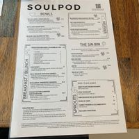 Menu at SoulPod Food in Ferntree Gully