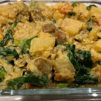 Curried Potato and cauliflower salad. Delicious!  at SoulPod Food in Ferntree Gully