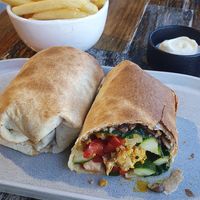 Cauliflower wrap and chips at SoulPod Food in Ferntree Gully