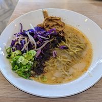 "Ma-Yu Black."  Besides the standard plant-based "Just Like Paitan," the other variants can be veganized.   at Sazan Ramen in Austin