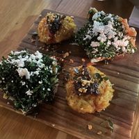 Fermented sticky rice bites and crackers were insanely delicious   at alter in East London